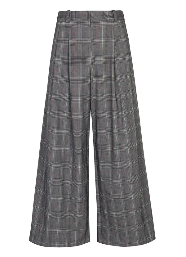 Olivia Pleated Pant - Glen Plaid