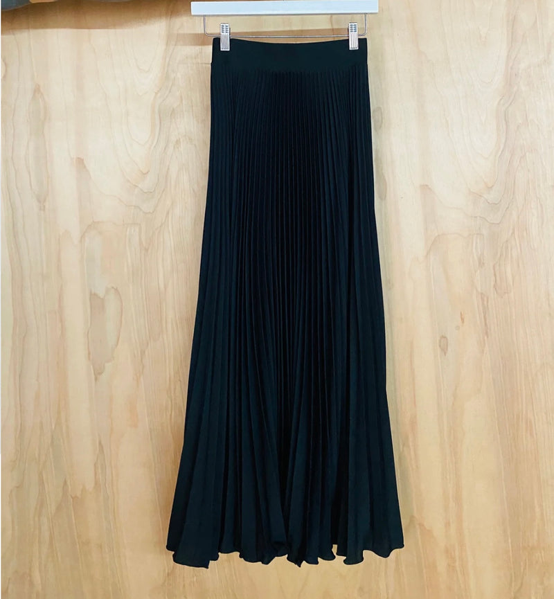 Satin Midi Pleated Skirt