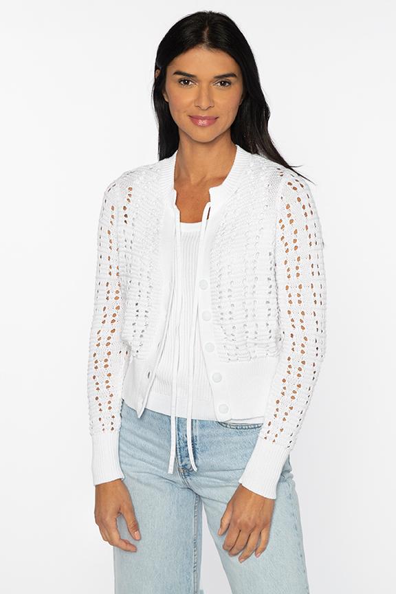 Openwork Tie Cardigan