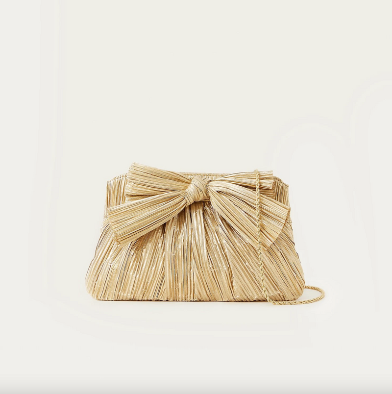 Rayne Gold Bow Clutch